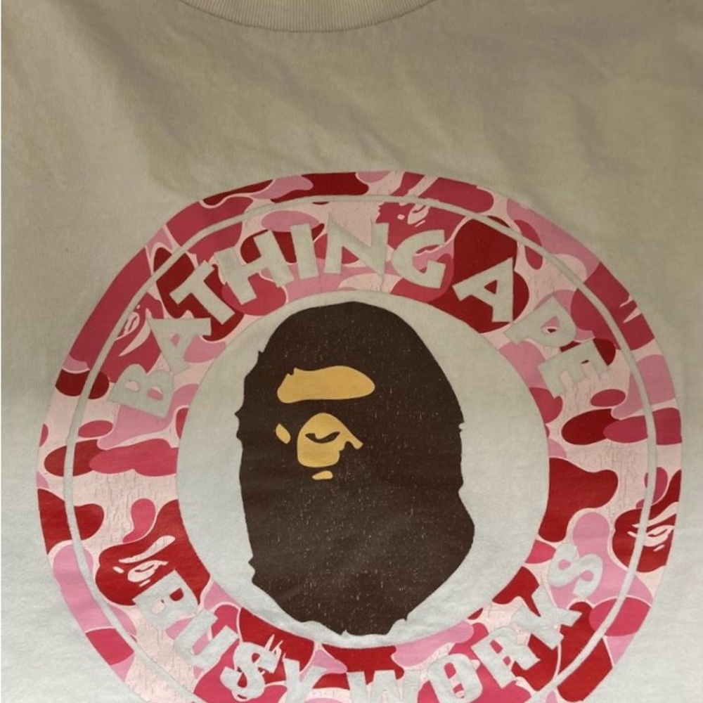 Bape “Busy Works” Pink Bape Camo T-Shirt, Men’s XL